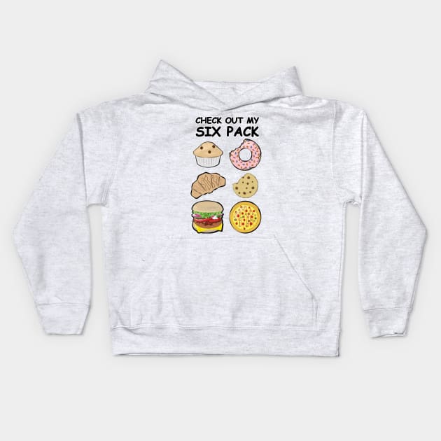 Check Out My Six Pack - Mixed Foods Kids Hoodie by DesignWood Atelier